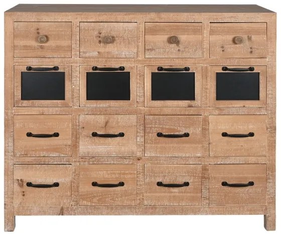 Comoda din lemn masiv, cu 16 sertare, aspect vintage, Archive