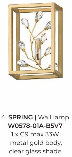 Aplica de perete eleganta design modern Spring auriu