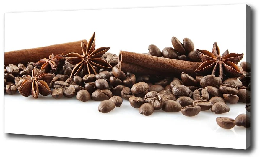 Imprimare tablou canvas Boabe de cafea scorțișoară