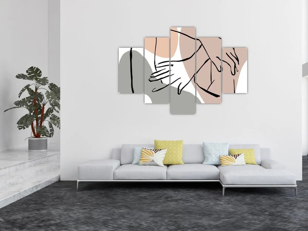Tablou - Femeie corp linie de artă N⁰2 (150x105 cm)