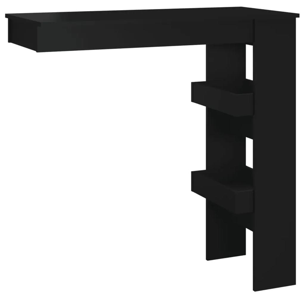 811782 vidaXL Masă bar de perete, negru, 102x45x103,5 cm, lemn compozit