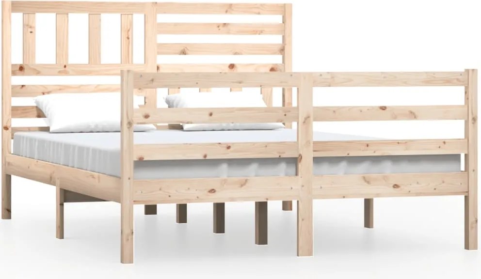 vidaXL Cadru de pat fără saltea, 140x200 cm, lemn masiv