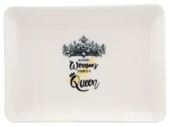 Set de masă, 4 piese, porțelan, negru/alb