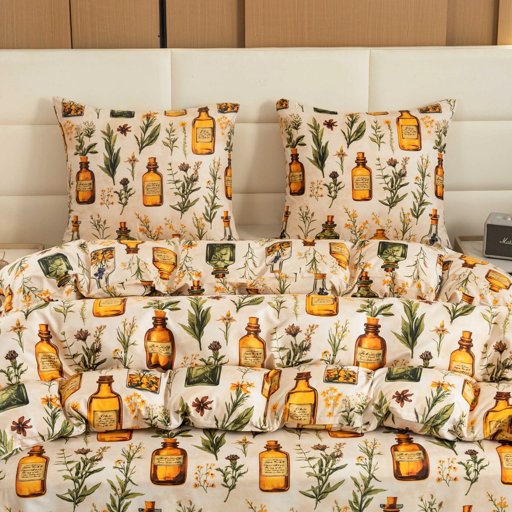 Lenjerie de pat din microfibra APOTHECARY crem Dimensiune lenjerie de pat: 2 buc 70 x 90 cm | 200 x 220 cm