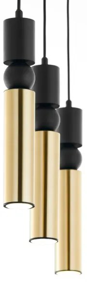 Lustră pe cablu Jupiter 2007 ALAS 3xGU10/10W/230V auriu/negru