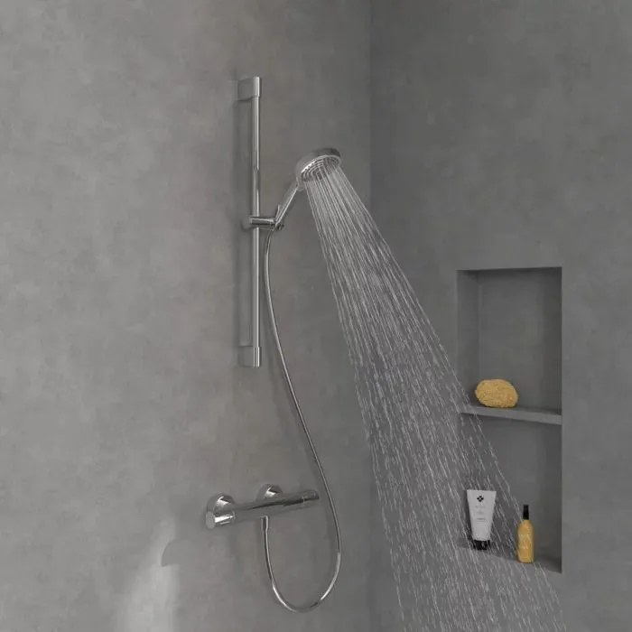 Set de dus cu bara 70 cm Villeroy&Boch Verve crom lucios si para cu 3 functii