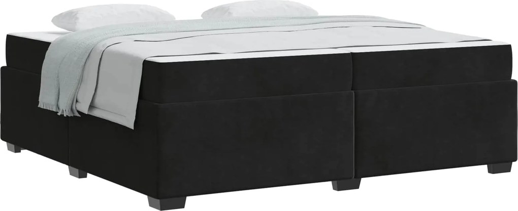vidaXL Cadru de pat cu saltea Negru 200 x 200 cm țesătură