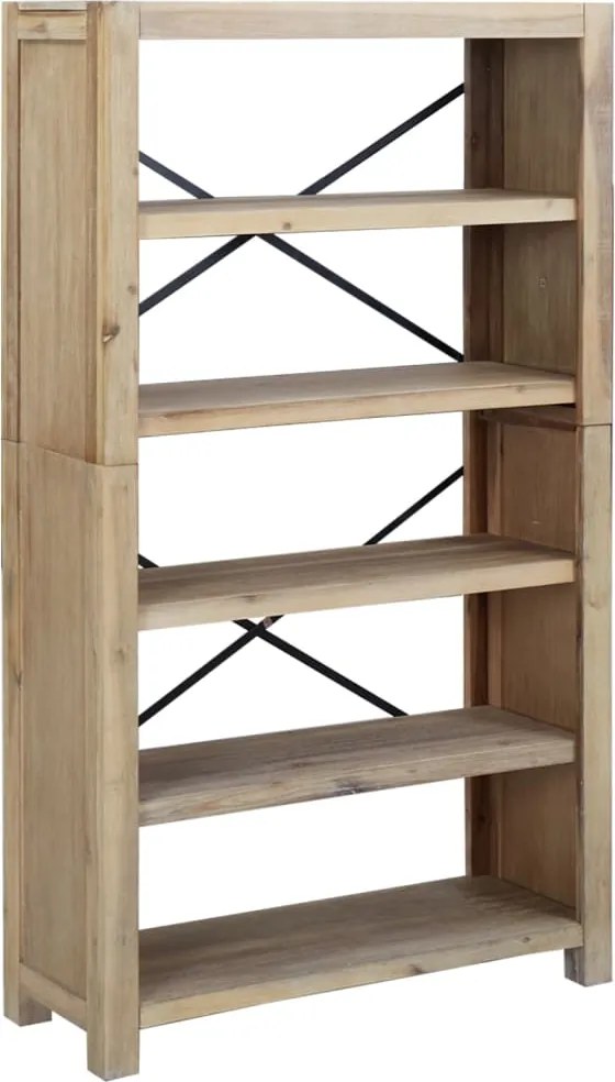 vidaXL Bibliotecă cu 5 rafturi, 80x30x140 cm, lemn masiv de acacia