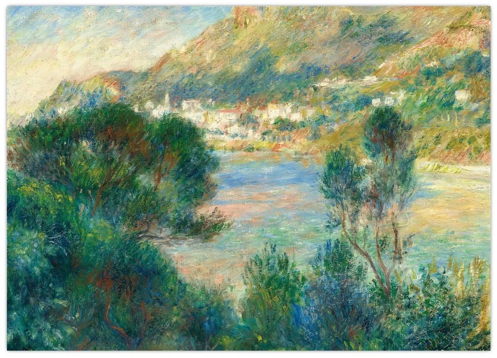 Tablou pe sticlă - Auguste Renoir, View of Monte Carlo from Cap Martin, reproducere (70x50 cm)