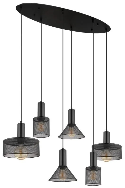 Lustra 6L design industrial JEDD negru