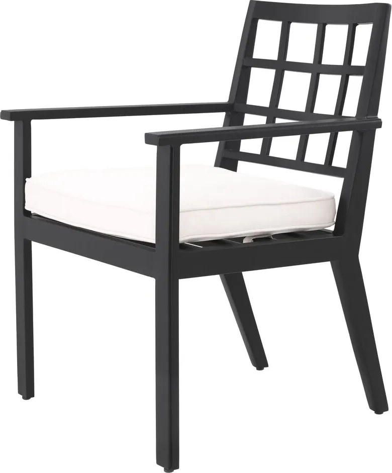 Scaun de interior/ exterior elegant design LUX Cap-Ferrat, negru 115024 HZ