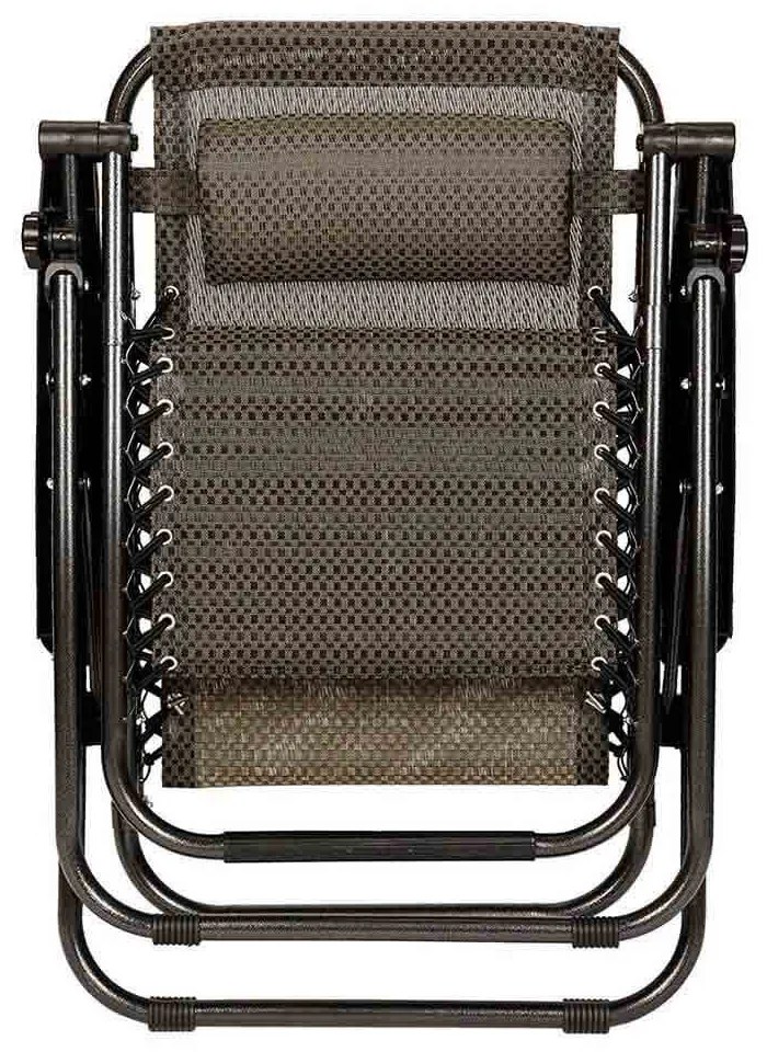 Scaun de gradina gravitatie zero cu suport pentru pahar, 2 buc-maro