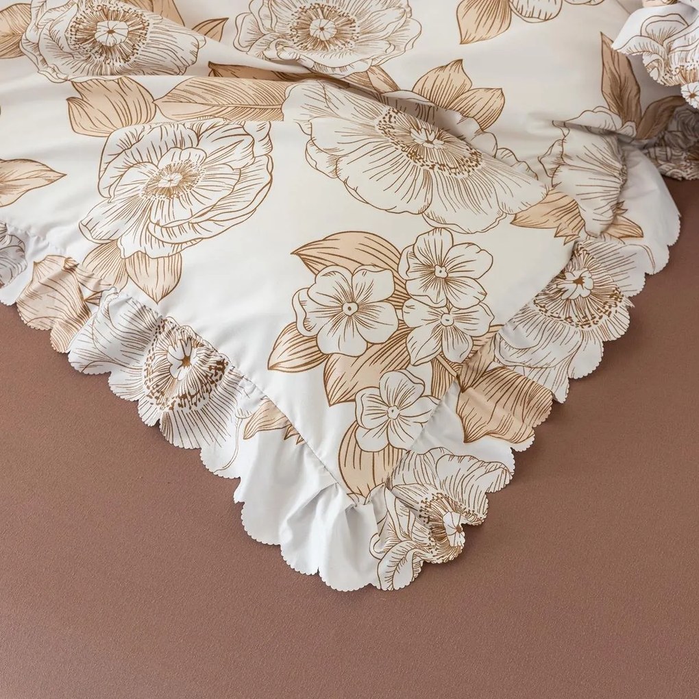 Lenjerie de pat din microfibra SYLVERA NORI maro Dimensiune lenjerie de pat: 70 x 80 cm | 140 x 200 cm