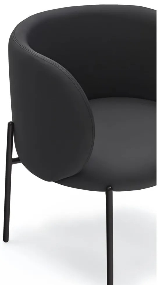 Fotoliu din imitație de piele negru Mogi - Teulat