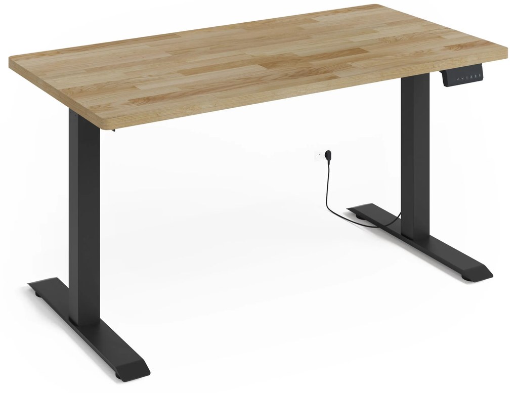 Masă PC electrică Natura 140 (Stejar + Negru). Promo -7%. 1124885