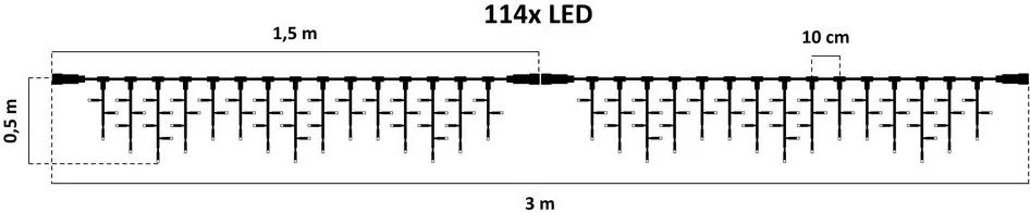 decoLED LED instalație tip țurțuri - alb cald - 3x0,5m, 114 LED