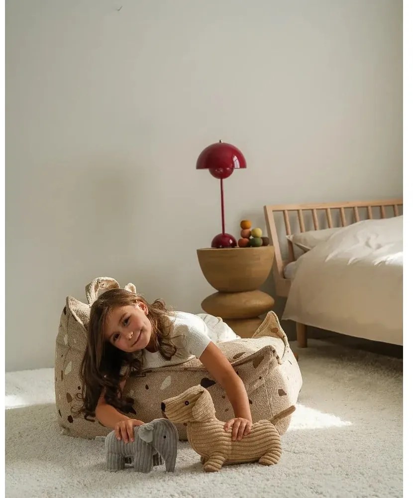 Fotoliu puf pentru copii maro deschis cu tapițerie din țesătură bouclé/cu tapițerie din chenille Terrazzo Chair – Wigiwama