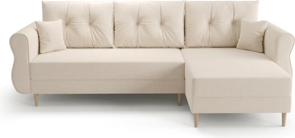 Canapea extensibila de colt SILVIANO, crem, reversibila, 230x140 cm