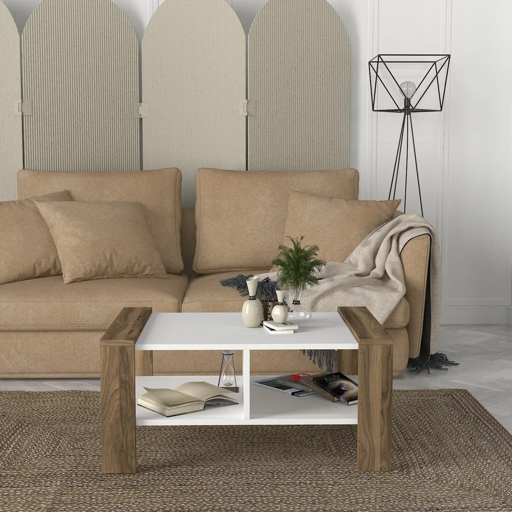 Măsuță de cafea Erica White Walnut