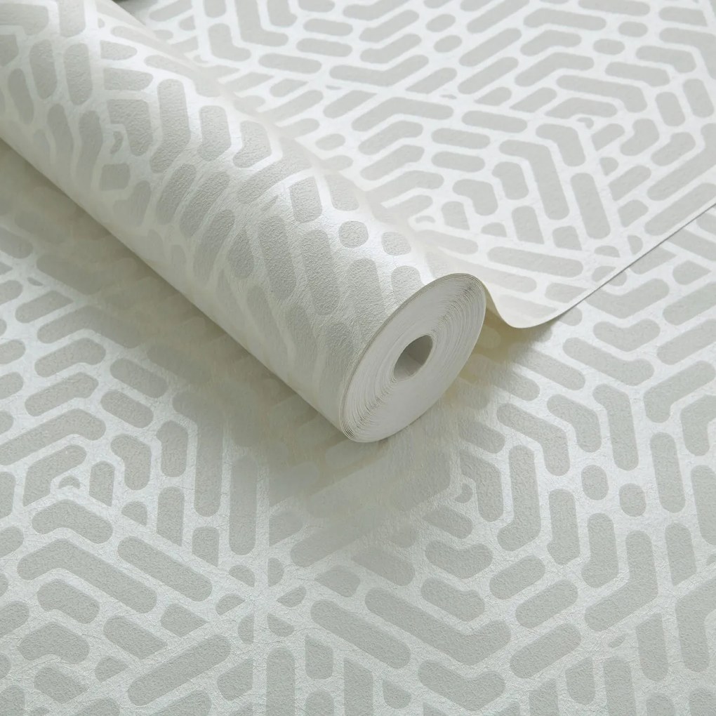 Tapet Willow, Pearl Cream Luxury Geometric, 1838 Wallcoverings, 5.3mp / rola