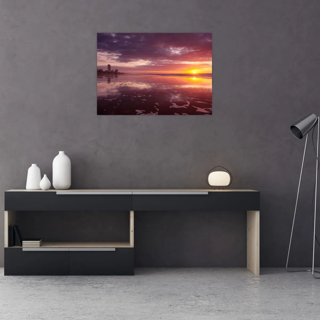 Tablou - Plajă la apus de soare (70x50 cm)