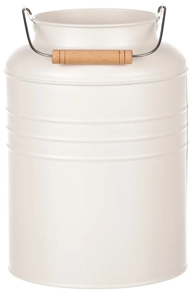 Vaza metalică Pail crem, 13 x 18 x 26 cm