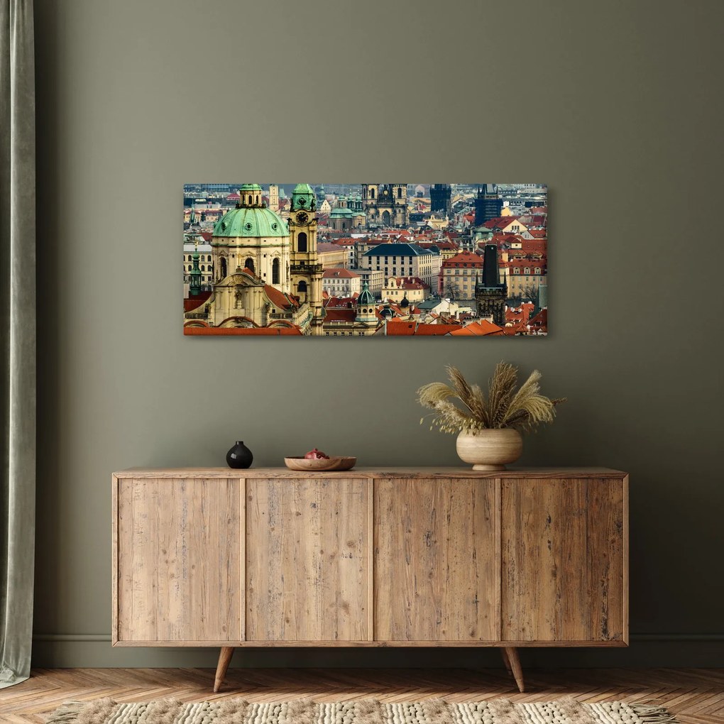 Tablou - Panorama din Praga (120x50 cm)
