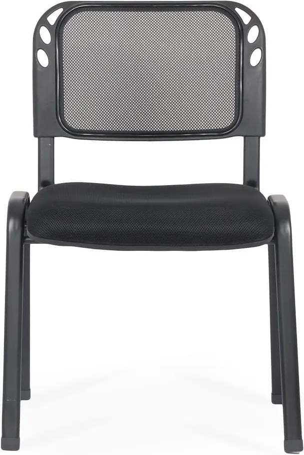 Scaun conferință negru HRC 600 din mesh respirabil cu cadru metalic stivuibil