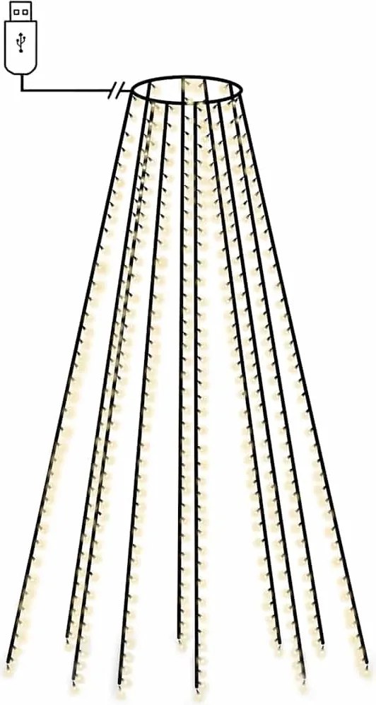 vidaXL Instalație brad 500 LED-uri alb rece 500 cm interior/exterior