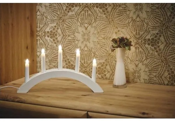 Sfeșnic de Crăciun 5xE10/15W/230V alb