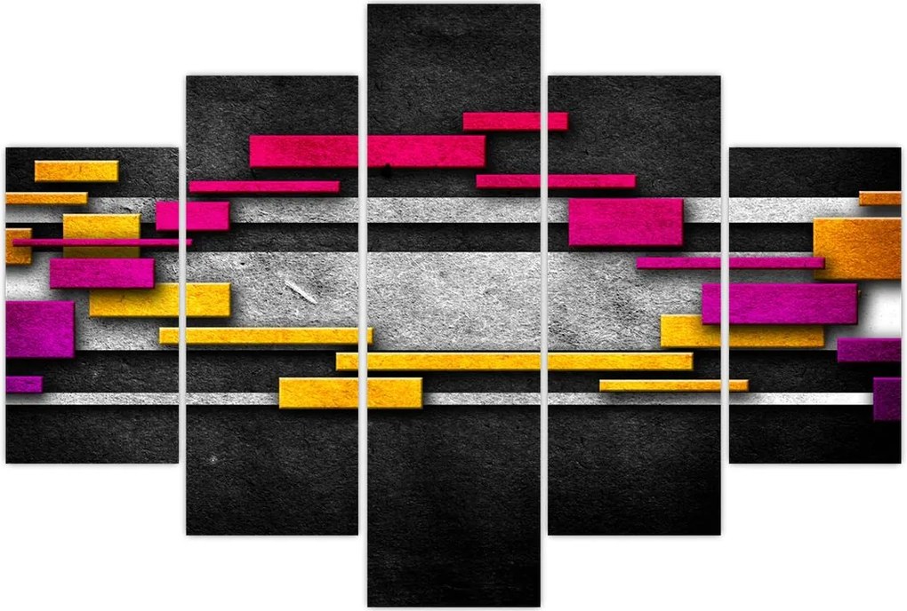 Tablou - Abstrac colorat, fundal negru (150x105 cm)