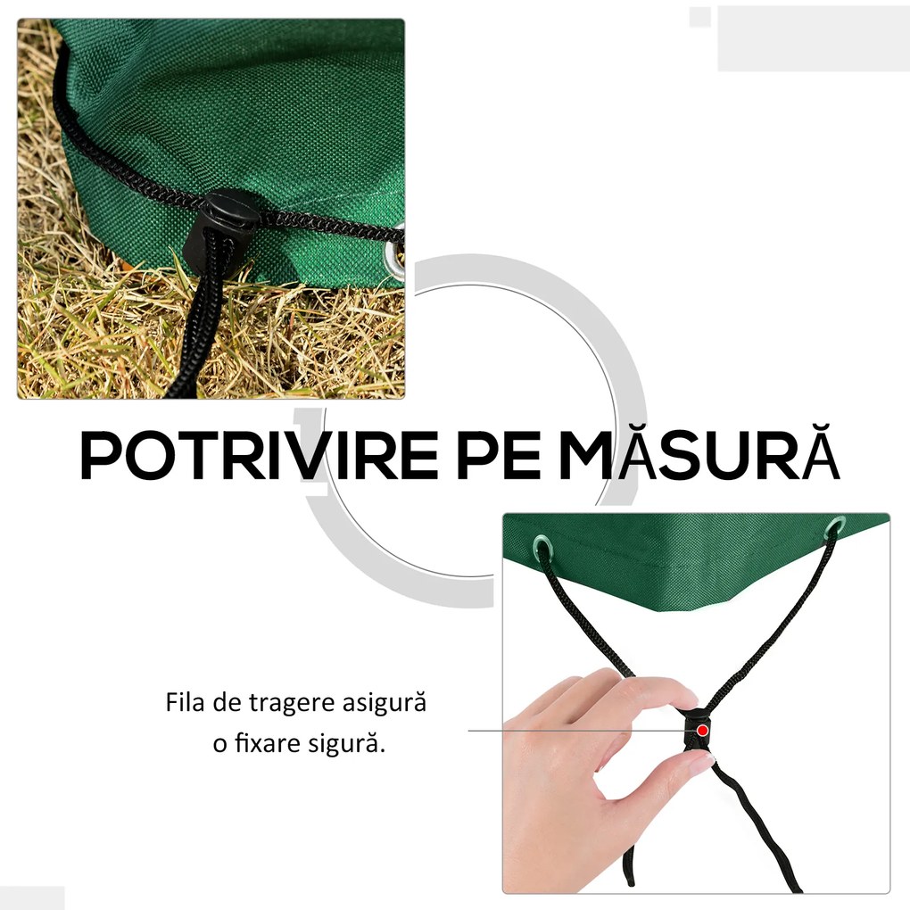 Outsunny Husă pentru Leagăn cu 3 Locuri, Protecție Împotriva Ploii pentru Mobilier de Exterior, 240x133x185 cm, Verde | Aosom Romania