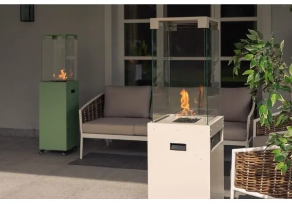 Șemineu de exterior pe gaz Planika Faro GAS 142x36 cm 8kW verde + capac de protecție