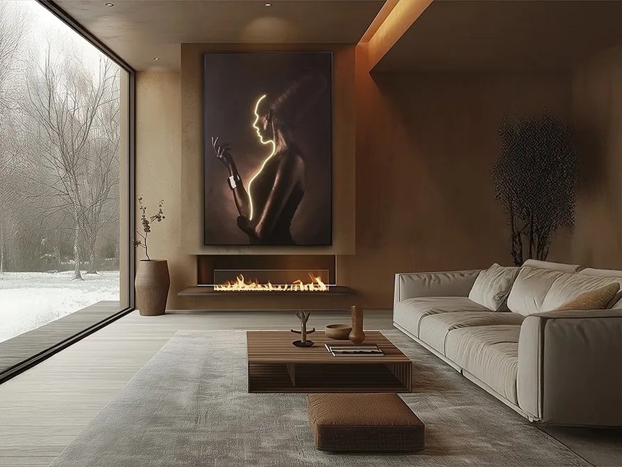 Tablou de perete decorativ cu iluminat Silueta