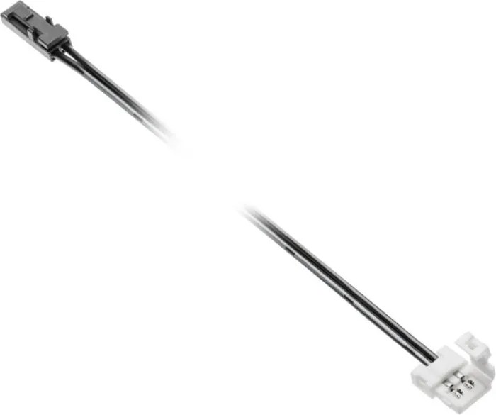 Conector de alimentare GTV pentru bandă LED, 8 mm, 600 LED 5 m, Mini AMP, cablu 2 m Plastic, Alb, 2 m