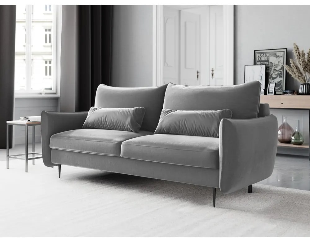 Canapea extensibilă cu spațiu de depozitare Cosmopolitan Design Vermont, gri deschis