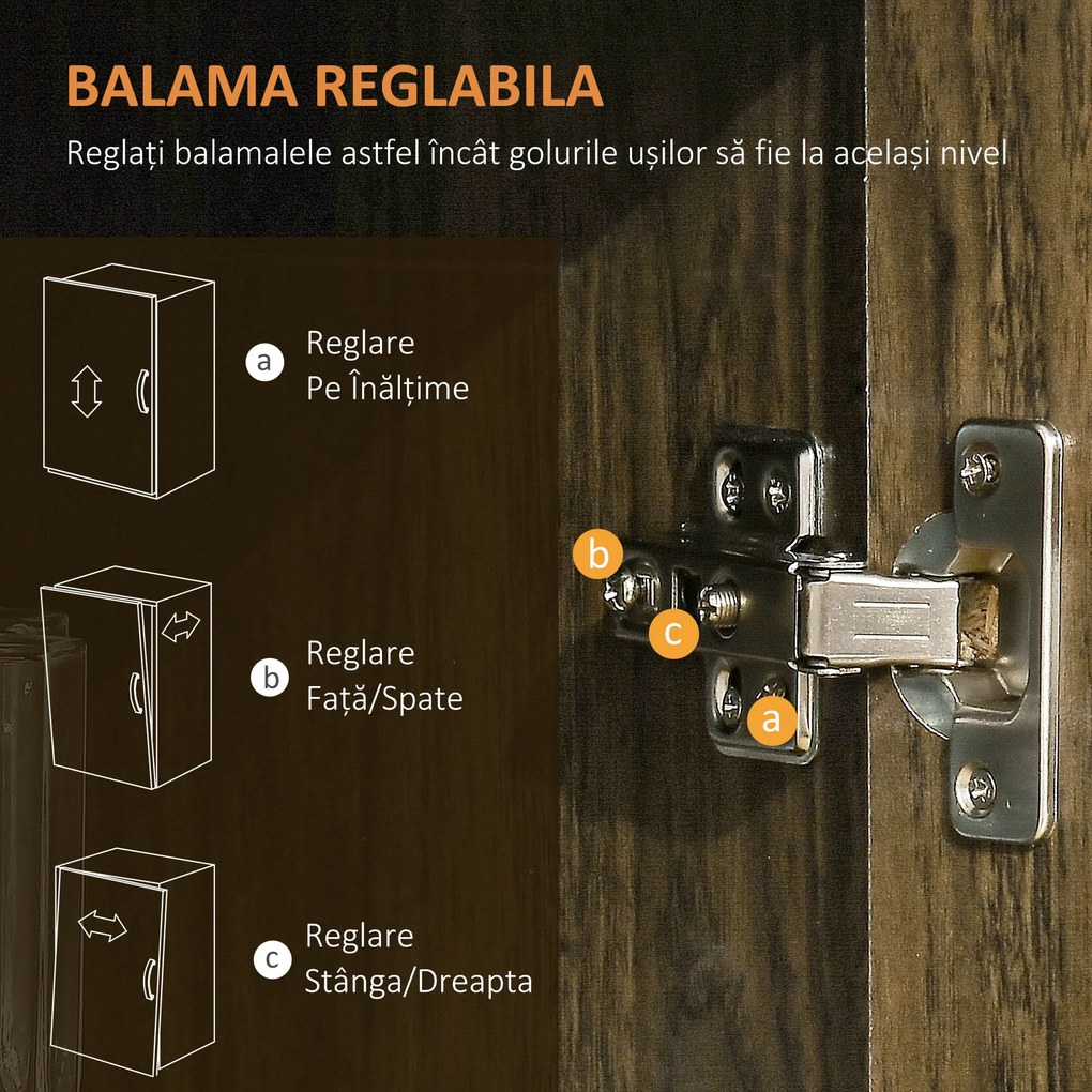 Mobilier Bucatarie cu 4 Roti, Dulapior cu Etajera din PAL, Lemn 60,4x40,3x97cm HOMCOM | Aosom Romania