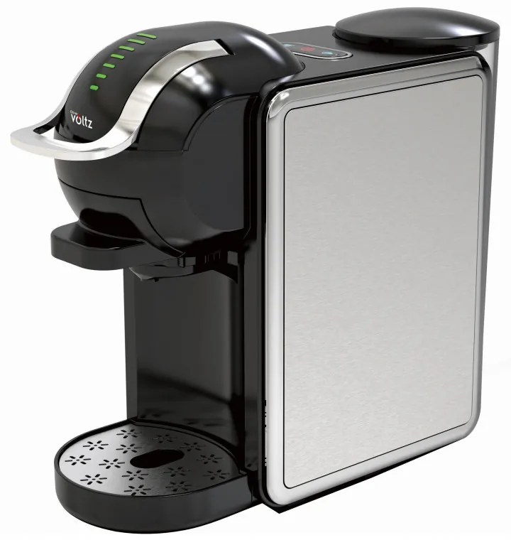 Espressor 8in1 Oliver Voltz OV51171K8R, 1450W, 0.8 L, 5 adaptoare, 19 bar, Cafea macinata si capsule, Negru/Argentiu