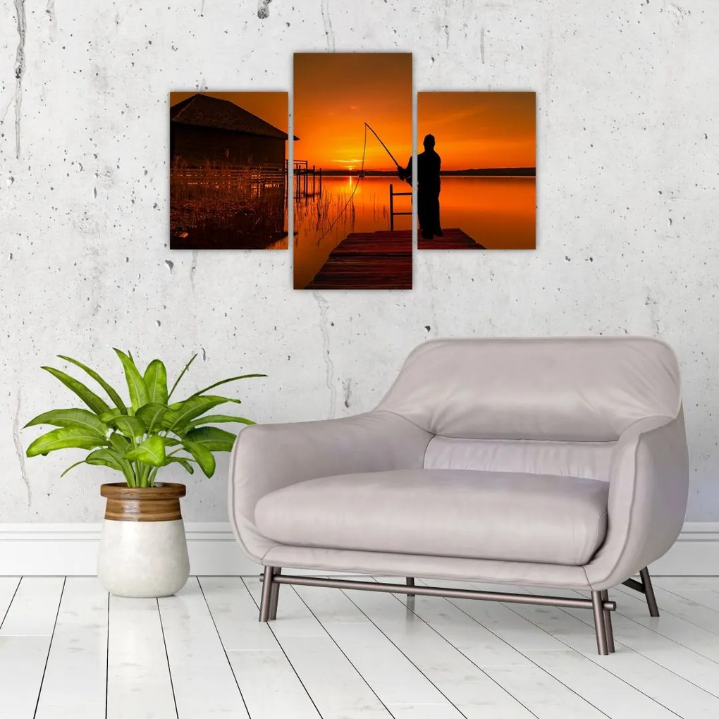 Tablou cu pescar (90x60 cm)