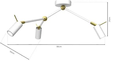 Spot IRIS 3xGU10/MR11/40W/230V alb/auriu