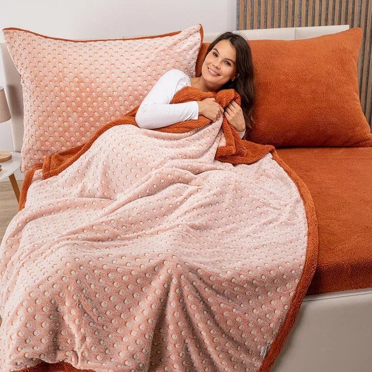 decoDoma Set cu blăniţă POLKA caramel 3 buc