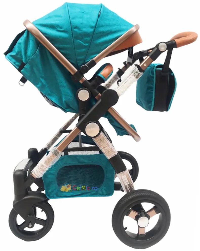 Carucior 3 in 1 cu landou transformabil sport, 0-36 luni, Turcoaz - CPC-14-turcoaz