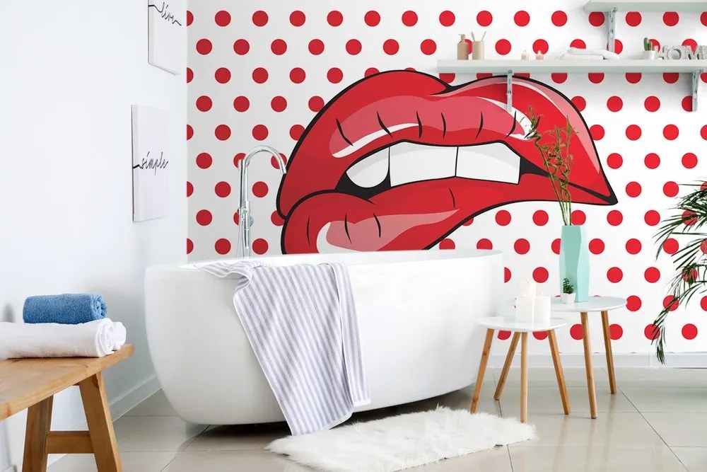 Tapet autoadeziv buze pop art