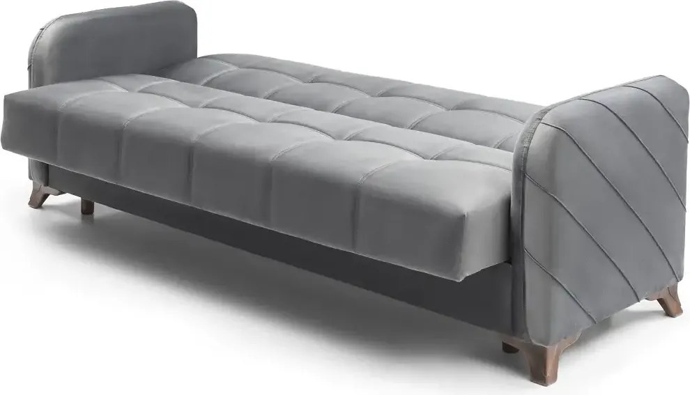 Canapea extensibila cu lada de depozitare living 215x85x90 cm – stofă, roz bordo (trandafiriu)– Roza