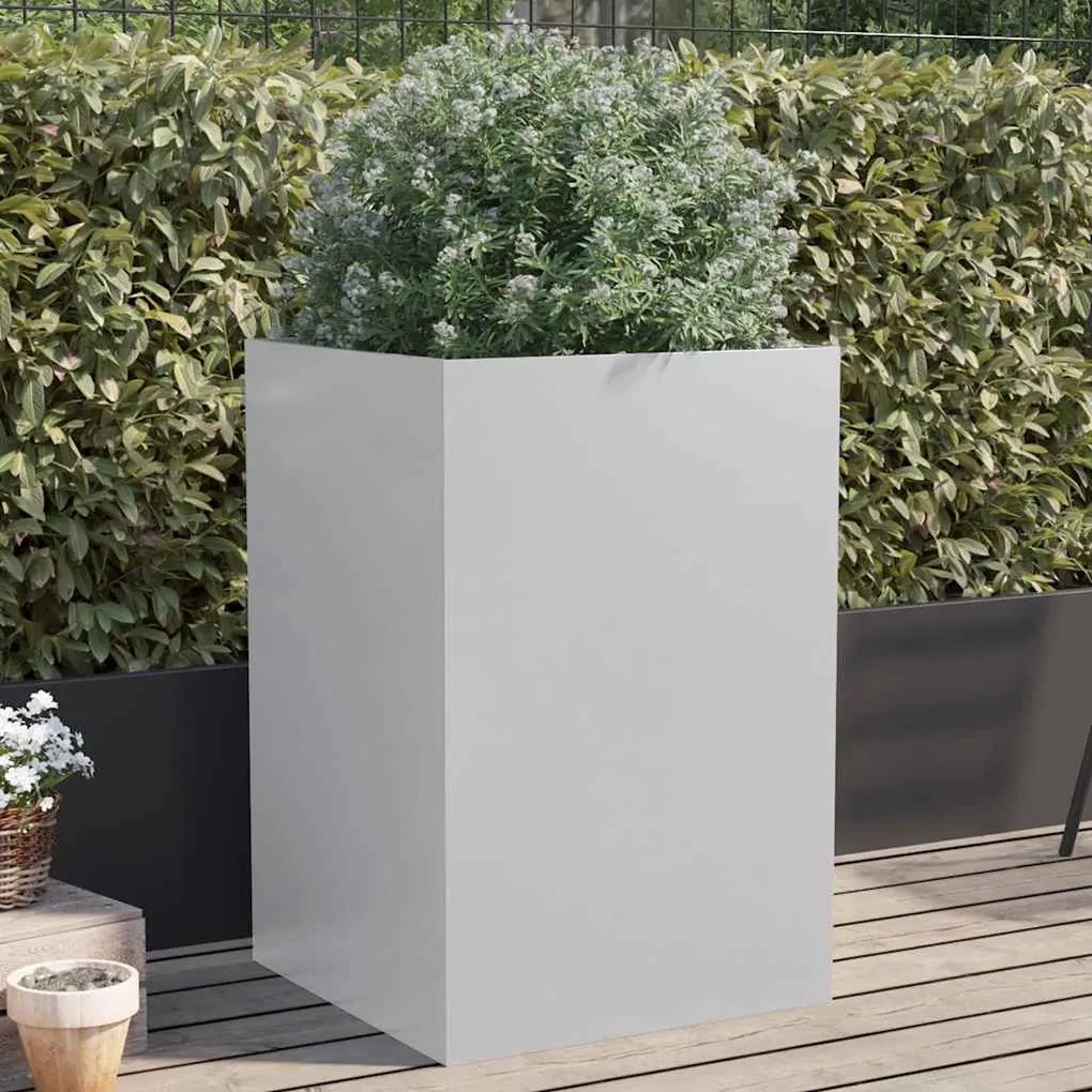 vidaXL Jardinieră, argintiu, 52x48x75 cm, oțel galvanizat
