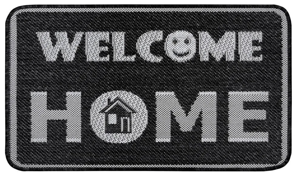 Covoraș intrare Hanse Home Weave Smiley, 50x80 cm, gri antracit