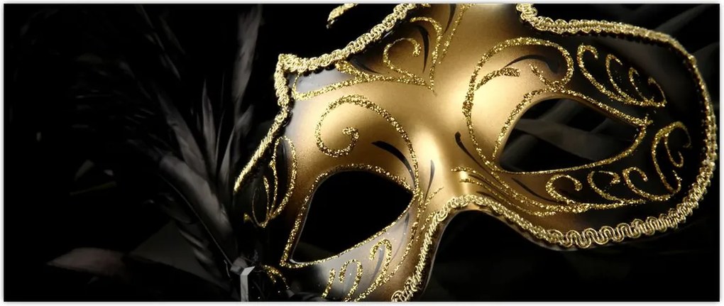 Tablou masca aurie (120x50 cm)