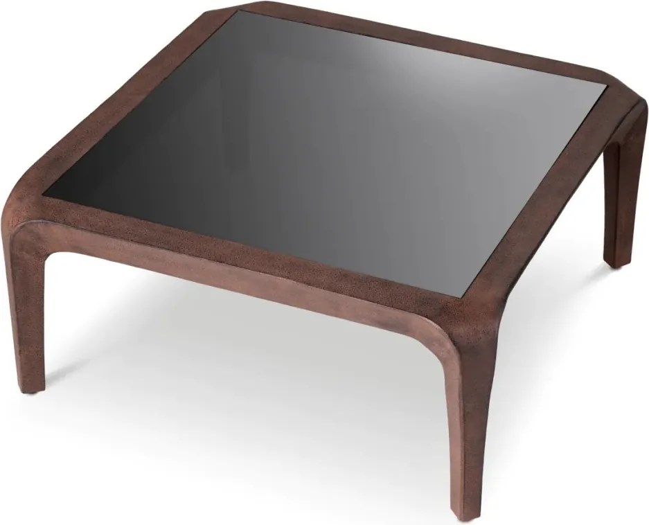 Masuta de cafea LUX, Aluminiu Reciclat, Sticla Neagra, Quentin