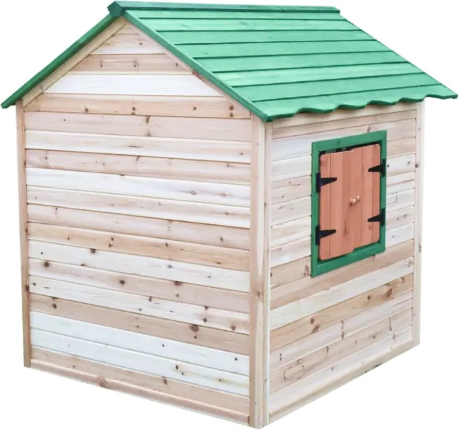 Căsuţă de grădină din lemn pentru copii, verde/naturală, UDIM