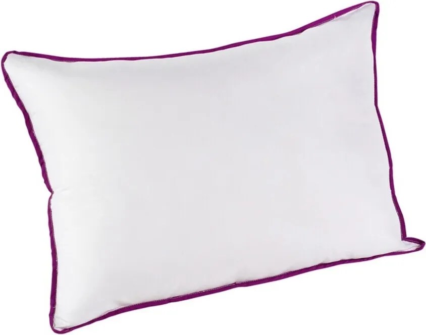 Set Alcam perna microfibra 50x70 cm si pilota matlasata 140x200 cm, Alb/Mov